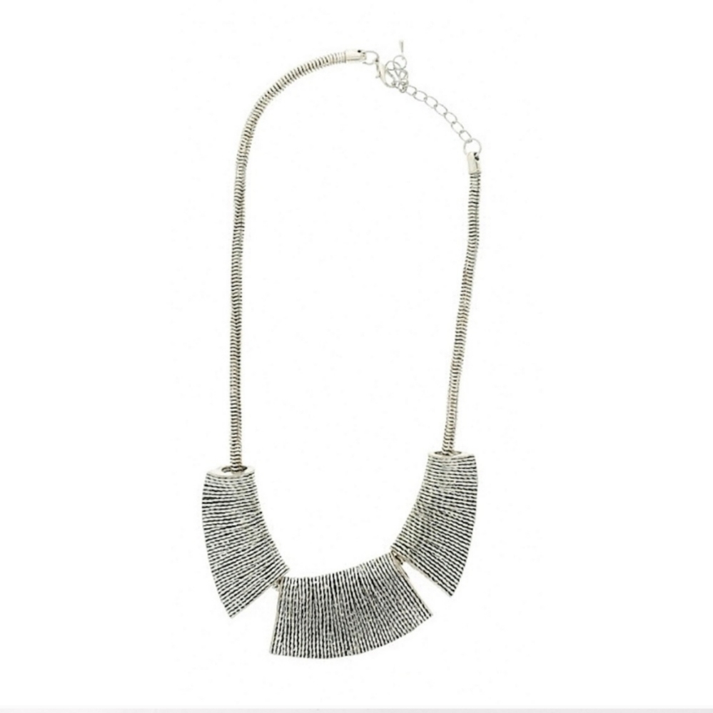 Three Piece Silver Statement Necklace - image 1